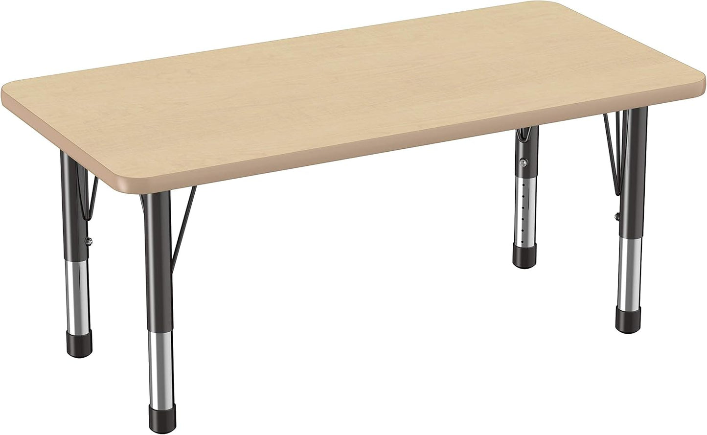 FDP Rectangle Activity School and Kids Classroom Table (24 x 48 inch), Toddler Legs, Adjustable