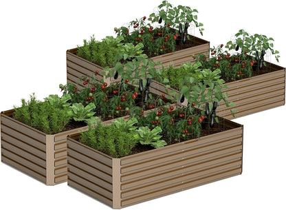 8x4x2 ft Outdoor Raised Garden Bed, Large Metal Planter Raised Beds, Planters for Outdoor Plants
