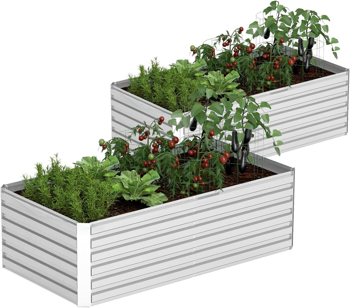 8x4x2 ft Outdoor Raised Garden Bed, Large Metal Planter Raised Beds, Planters for Outdoor Plants