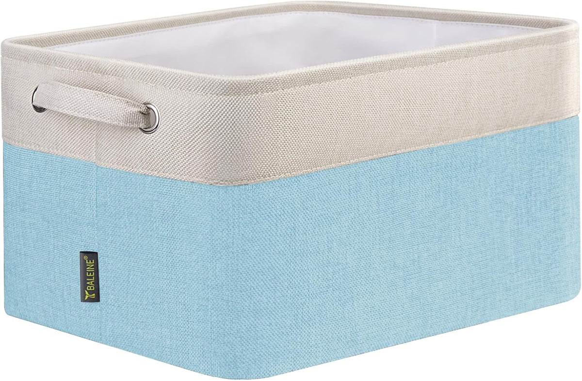 BALEINE 1 Pack Fabric Storage Bins for Shelves, Linen Storage Baskets for Organizing, Decorative