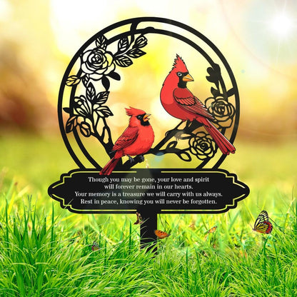 Personalized Cemetery Memorial Metal Stakes, Cardinals Memorial Grave Markers,Graden Decorations