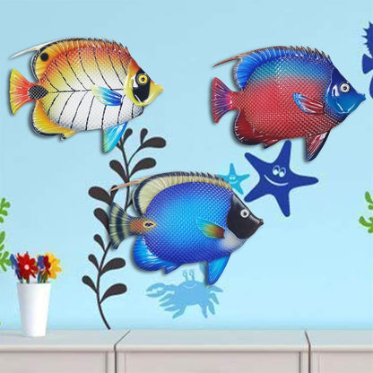 John's Studio Metal Fish Sea Wall Decor Outdoor Garden Hanging Art Sculptures Home Ocean Theme
