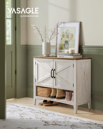 VASAGLE LIRY Collection - Shoe Cabinet, 3-Tier Shoe Storage Organiser, Traditional American Style