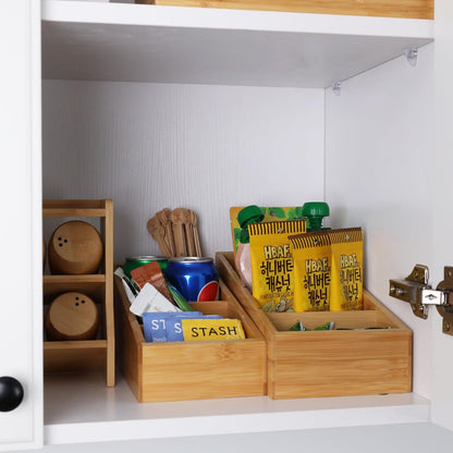HTB 4-Section Snack Organizer with Removable Dividers for Kitchen, Cabinet, Office, Countertop, 2