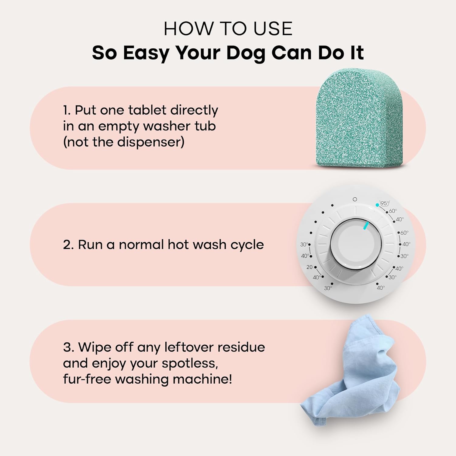 Uproot Clean Washing Machine Cleaner Tablets Ultra - 40% Stronger Formula: Designed for Pet Owners