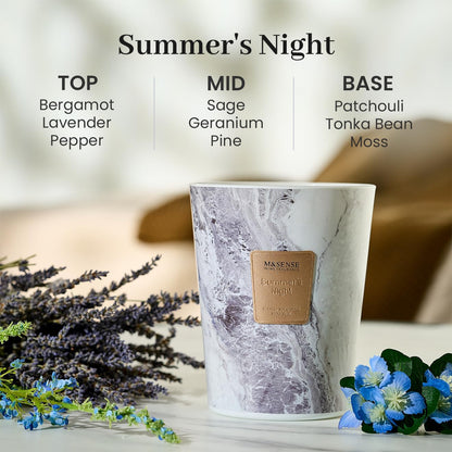 M&SENSE Summer Night Scented Candles for Home, 3-Wick Highly Scented Jar Candles, Extra Large