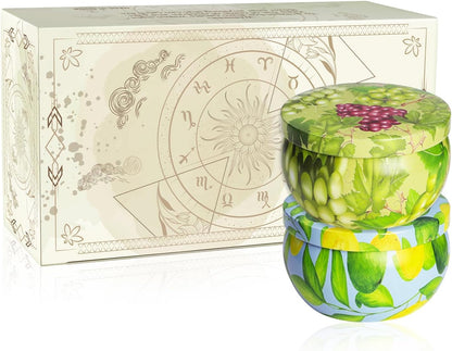 Set of 2 | 2.5-Ounce Scented Jar Candles - Fruit Style - Perfect for Home, Spa, Yoga Studio