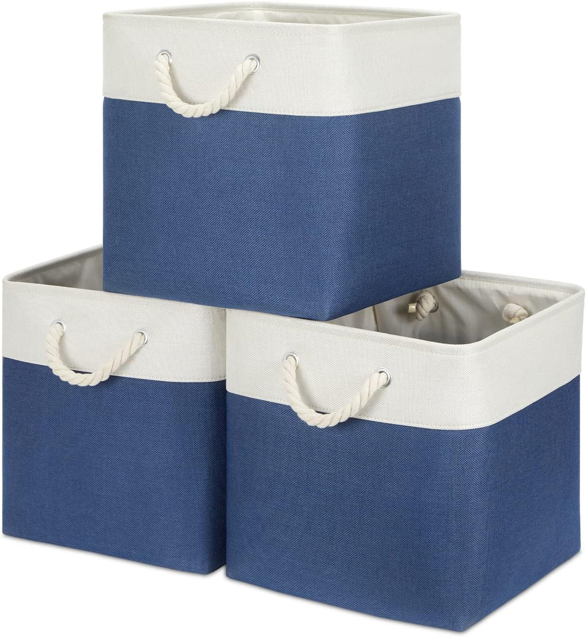 Bidtakay Storage Baskets Large Cube Storage Bins Fabric Baskets for Organizing Shelves 13x13 Navy