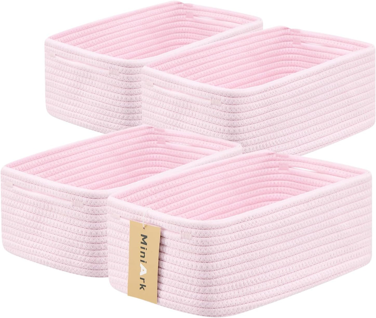 Small Storage Baskets for Organizing | Closet Organizer Bins | Shelf Toy Basket | Woven Rope