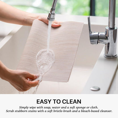 LEXMORE Placemats Set of 4 Vinyl/Plastic Woven Place Mats for Kitchen Table Indoor/Outdoor Washable