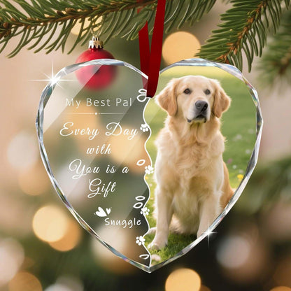 Custom Christmas Ornament Glass-Personalized Christmas Ornaments with Photo/Name/Date/Text,Wedding