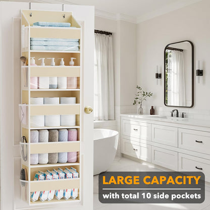 SpaceAid 1 Pack Over The Door Organizer with 5 Large Pockets and 10 Mesh Side Pockets, 5 Layers