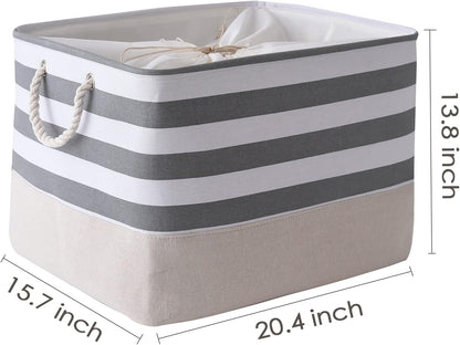 TheWarmHome Jumbo Storage Bins Baskets, Sturdy Fabric Organizing Basket W/Handles, Decorative
