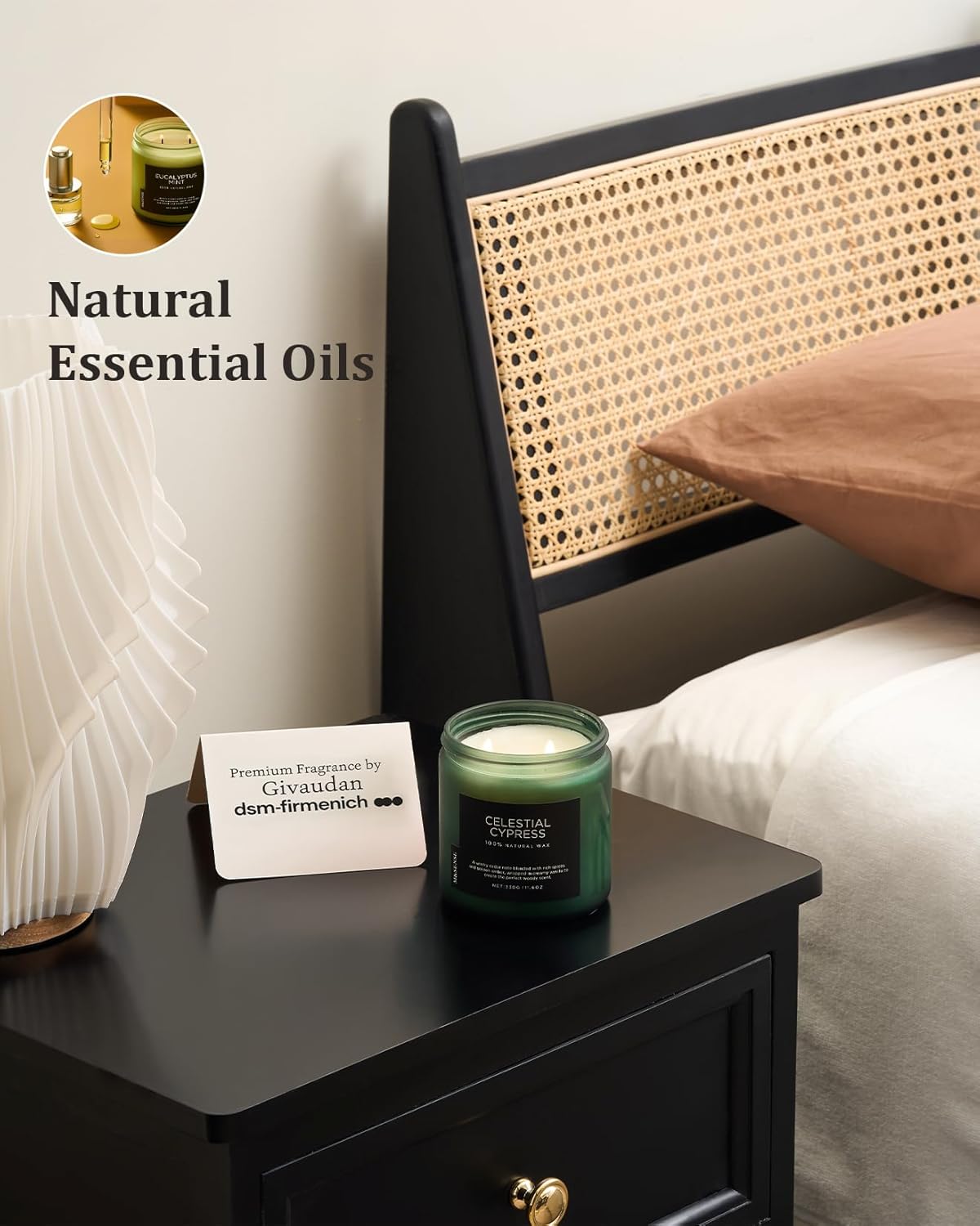 M&SENSE Celestial Cypress - Cedarwood Spice Scent Natural Soy Wax Highly Scented Candle, 11.6oz 2