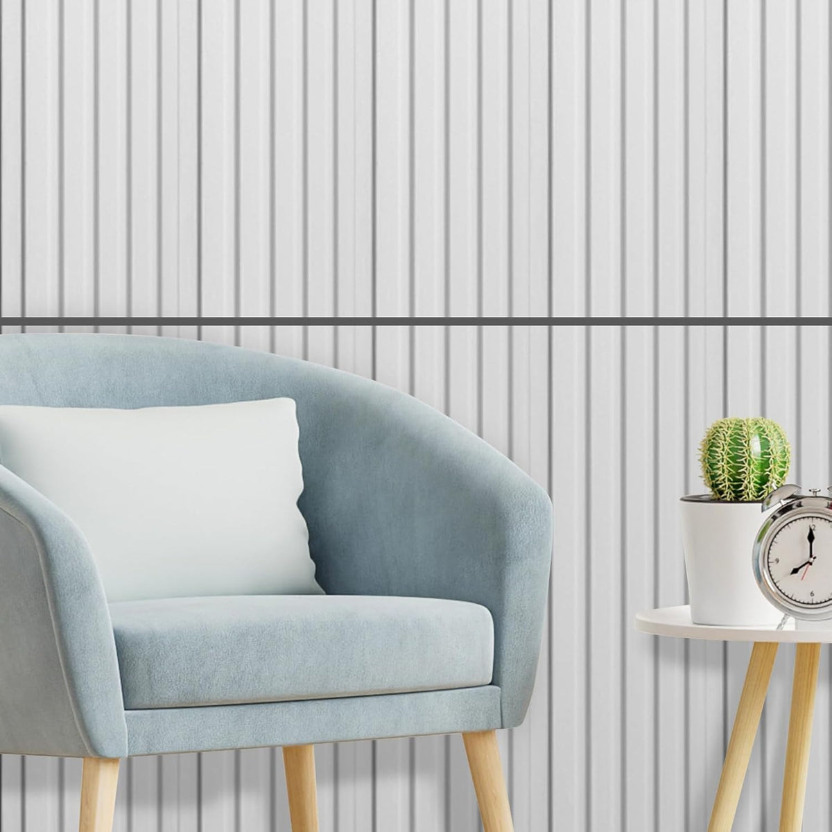 Art3d WPC Wainscoting Panels, 16-Pack 48 x 6 Inch 3D Wall Accents for Interior Wall Decor, Living