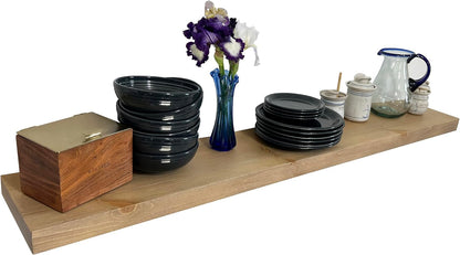 joelsantiques 72 Inch Wooden Floating Shelves for Wall - 72x12x2 in - Made of Natural Wood - Long