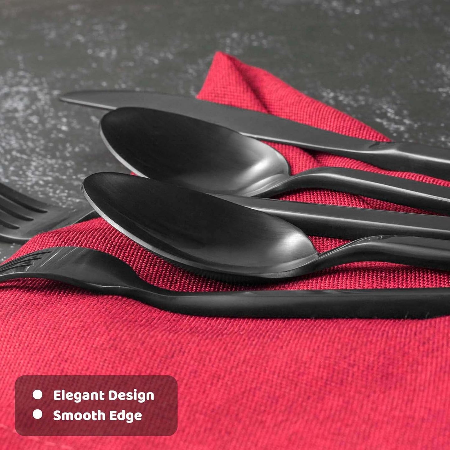 Alata Cube 45-Piece Forged Stainless Steel Flatware Set Cutlery Set with Utensil-Serving Set