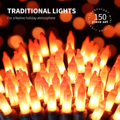 150LIGHTS Orange Extra-Bright with End Connectors Halloween Decorative Lights 9.72m UL Certified