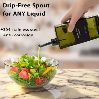 Olive Oil Dispenser Bottle for Kitchen 16.9oz, UV-Blocking Oil and Vinegar Dispenser Set, Soy Sauce