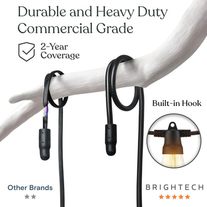 Brightech Ambience Pro Super Bright Solar - 27Ft Remote Control Outdoor String Lights with 12