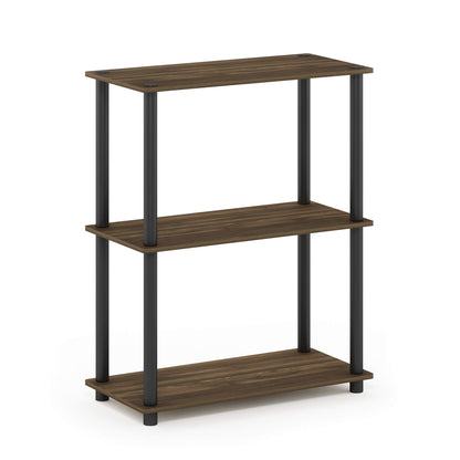 Furinno TURN-N-TUBE Storage Shelves, 3-Tier Book Shelf, Corner Shelf, Toolless Open Shelves, for