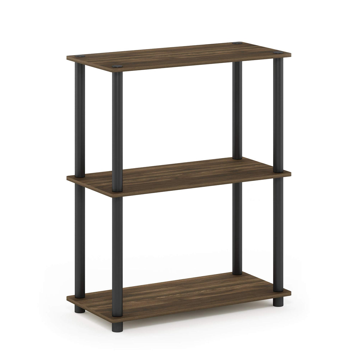 Furinno Turn-N-Tube Storage Shelves, 3-Tier Book Shelf, Corner Shelf, Toolless Open Shelves, for