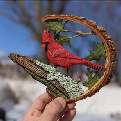 Cardinal Wood Carving - Handmade 'Cardinals Appear When Angels are Near', Unique Original Art