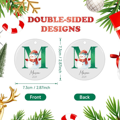 Name Ornaments for Christmas Tree, Personalized Christmas Ornaments 2025, Custom Initial Ornaments
