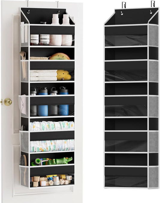 SpaceAid 1 Pack Over The Door Organizer with 5 Large Pockets and 10 Mesh Side Pockets, 5 Layers