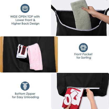 The Fine Living Co. X-Large Hanging Laundry Hamper with Over Door Hooks & Adhesive,Durable Space