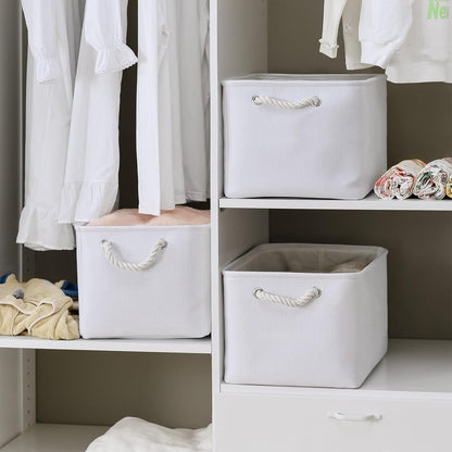 TheWarmHome Storage Basket for Shelves - 15.8x11.8x11.8 inch 3 Pack Fabric Storage Cubes