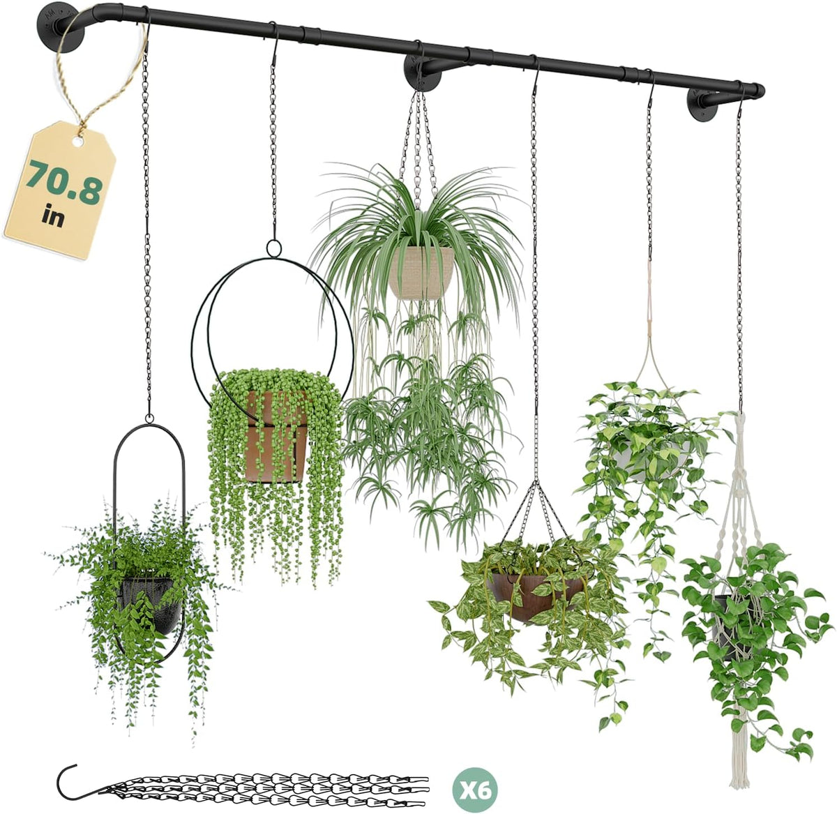 Plant Hanger Indoor with 6 Hanging Chains Hanging Planters for Indoor Plants Hanging Plant Holder