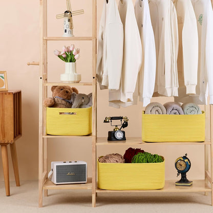 Large Storage Baskets for Organizing, Closet Shelf Baskets for Clothes Blanket Towels, Baby