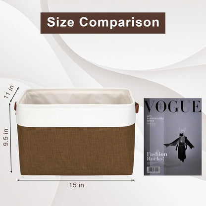 Storage Bins Large Fabric Storage Baskets for Shelves 3 Pack, Decorative Linen Closet Baskets with