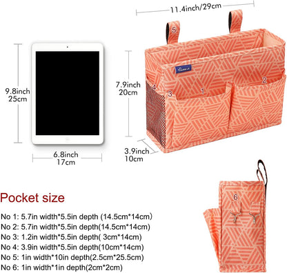 Surblue Bedside Caddy Hanging Bed Organizer Storage Bag Pocket for Bunk and Hospital Beds, College