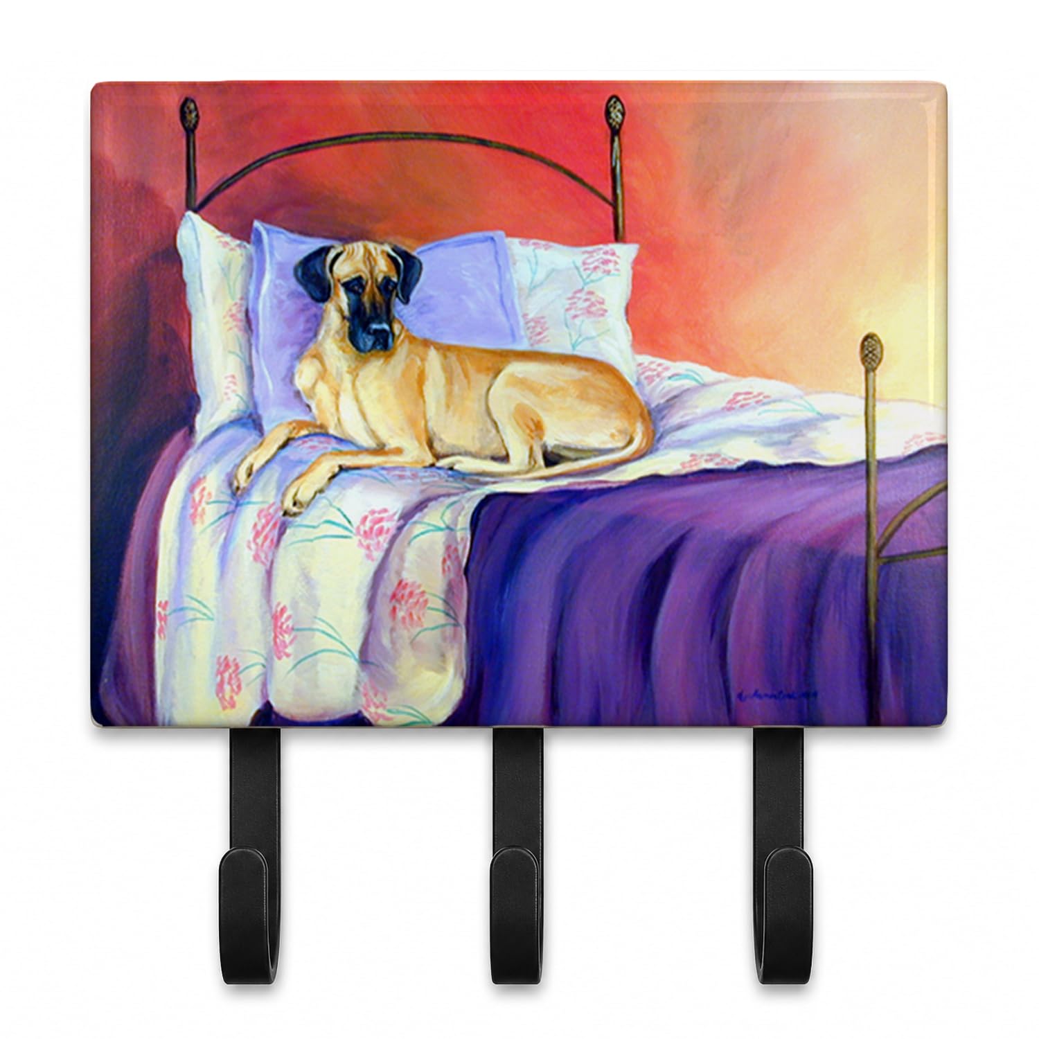 Caroline's Treasures 7256TH68 Great Dane Leash or Key Holder, Wall Hooks, Key Hooks Holder, Coat