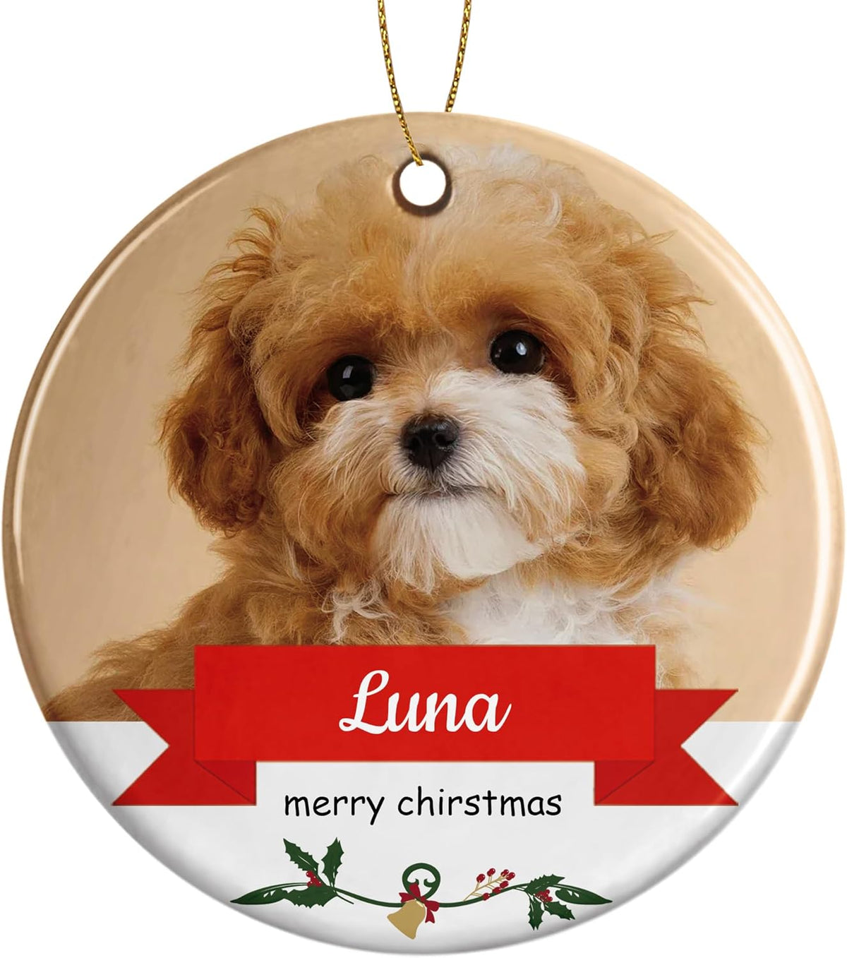 Personalized Christmas Ornaments, Custom Photo & Text 2025 Christmas Tree Ornament, Ideal for Xmas