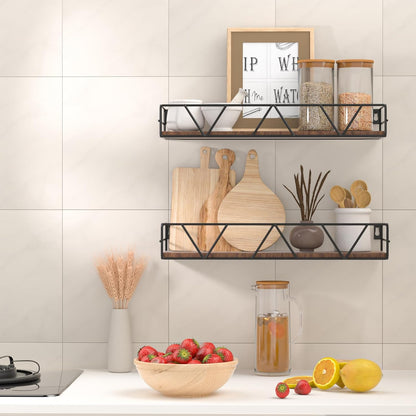 Floating Shelves Set of 3, Home Wood Wall Shelf, Farmhouse Shelf for Bedroom, Wall Mounted Floating