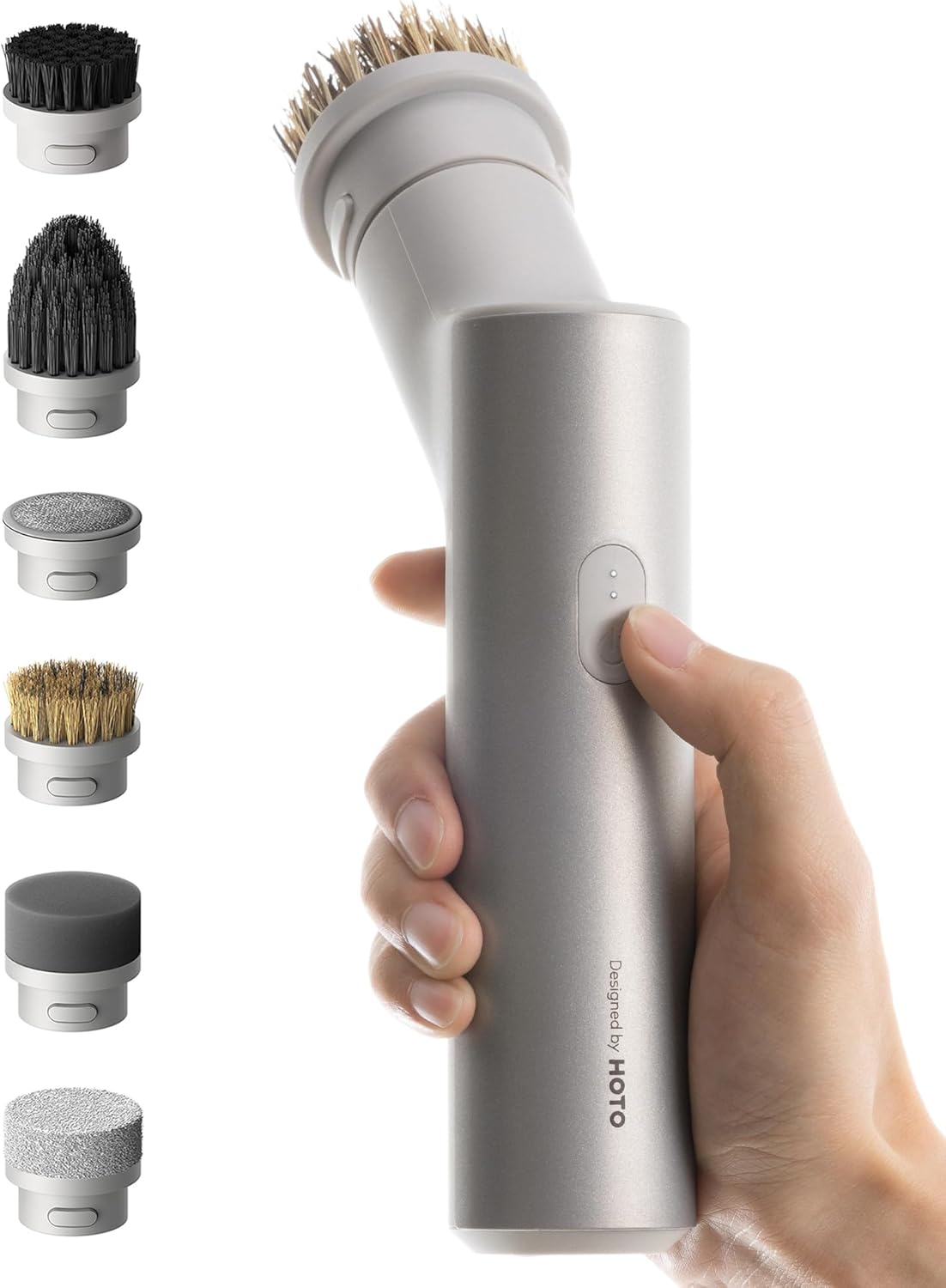 HOTO Cordless Electric Spin Scrubber, IPX7 Full Body Waterproof Dish Scrubber Brush, Bathroom