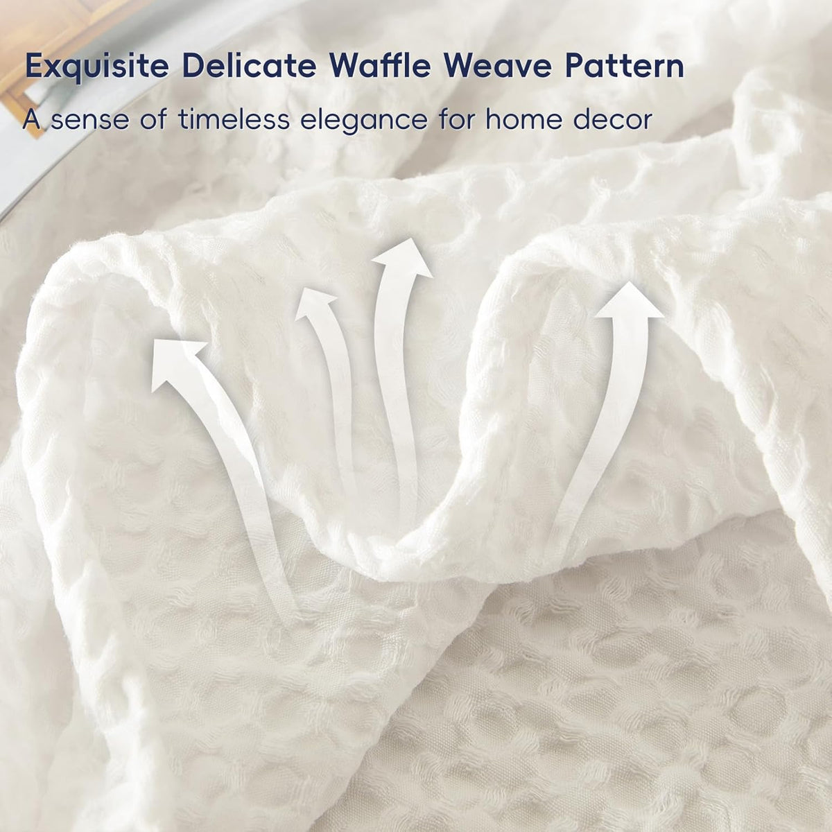 PHF Ultra Soft Waffle Weave Blanket Twin Size 66"x 90"- Washed Lightweight Breathable Cozy Woven