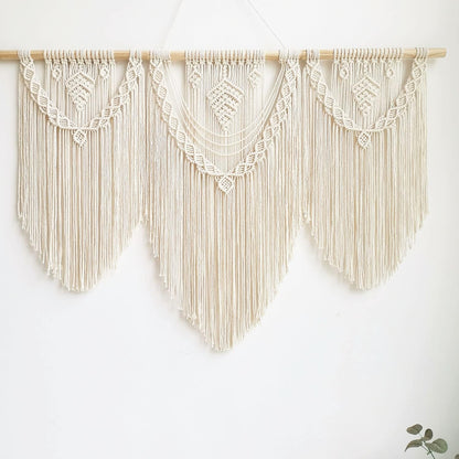 guzhiou large macrame wall hanging - Boho Tapestry Macrame Wall Decor Art- Chic Bohemian Handmade