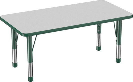 FDP Rectangle Activity School and Kids Classroom Table (24 x 48 inch), Toddler Legs, Adjustable