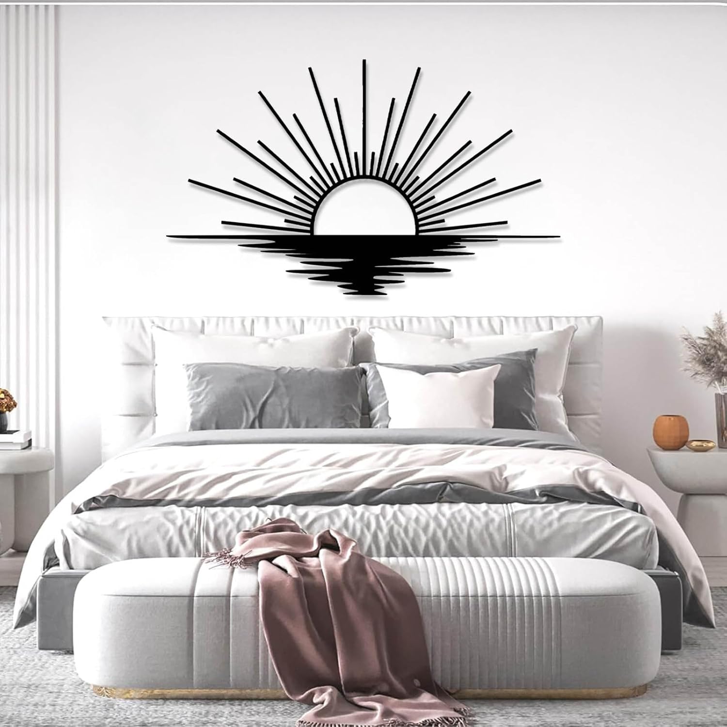 Sunrise Metal Wall Art, Metal Sun Wall Decor, Sun Outdoor Wall Art, Abstract Sunrise Wall Decor