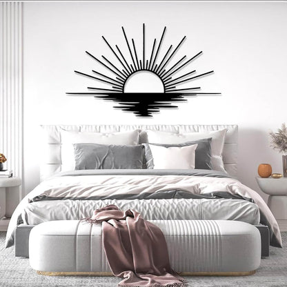 Sunrise Metal Wall Art, Metal Sun Wall Decor, Sun Outdoor Wall Art, Abstract Sunrise Wall Decor