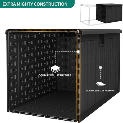 YITAHOME 150 Gallon Double-Wall Deck Box with Side Handles, Outdoor Large Storage for Patio