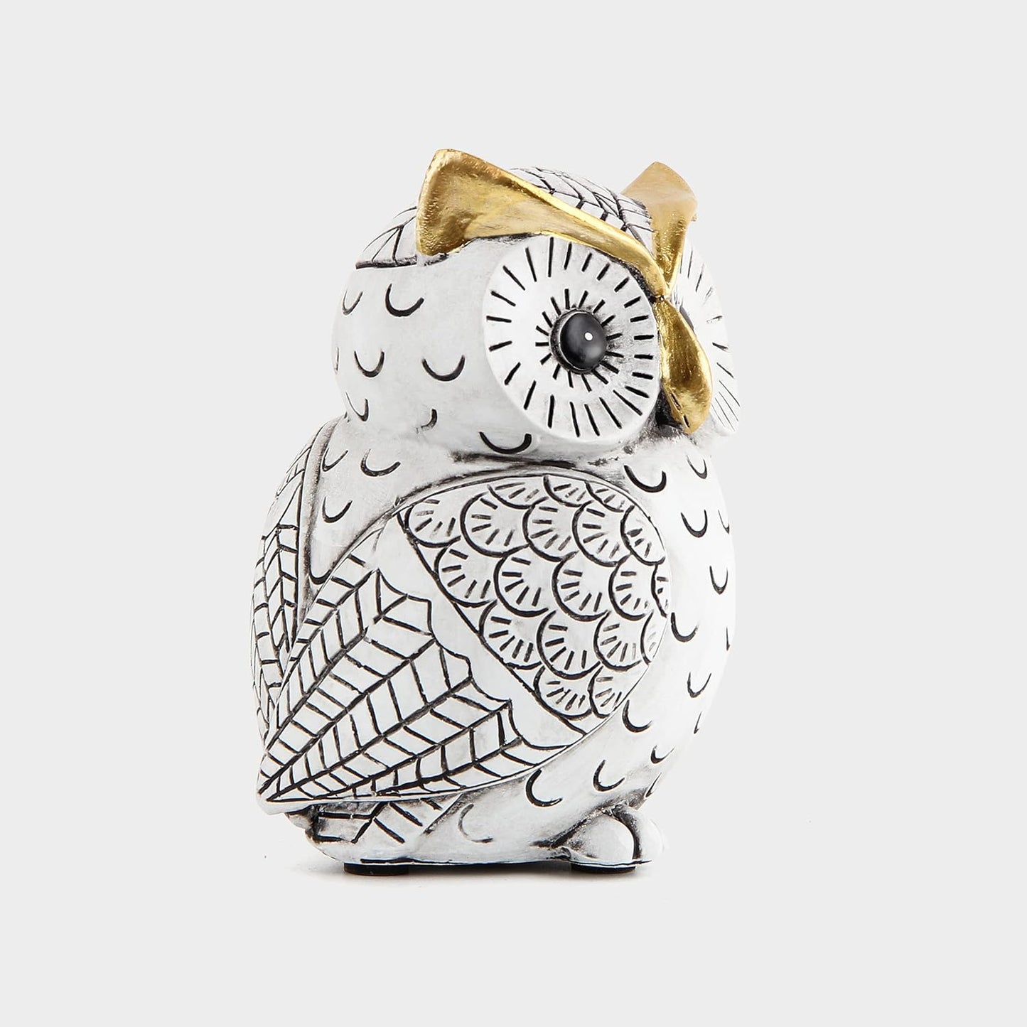 Owl Statue for Home Decor Accents,Owl Decor for Bookshelf Bedroom Living Room Office Table Desk