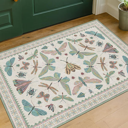 Washable Boho Bathroom Rug 2x3, Small Throw Rugs for Kitchen, Powder Room, Front Door Indoor