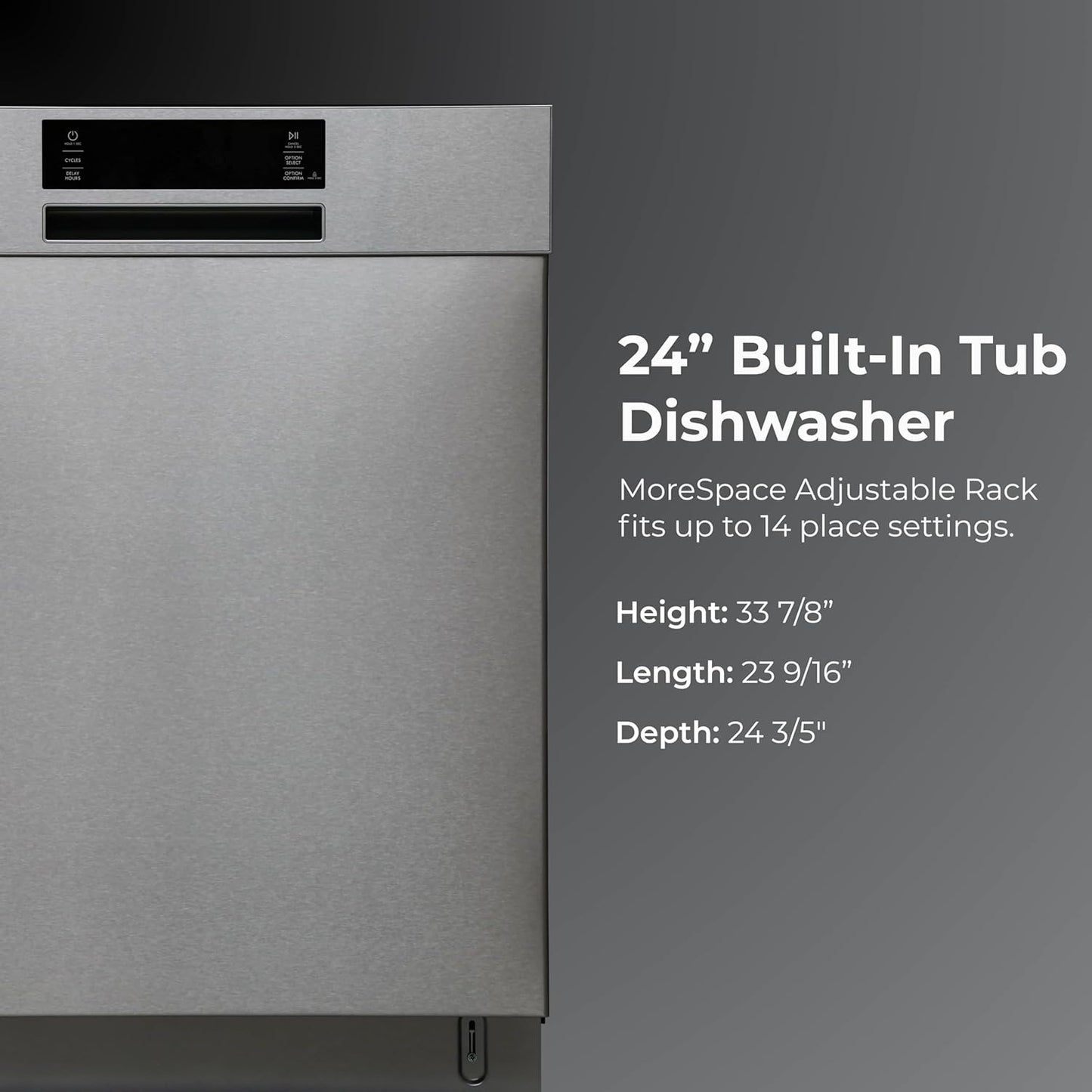 Kenmore 24" Built-in Stainless Steel Tub Dishwasher SmartWash, UltraWash, SmartDry Plus, MoreSpace
