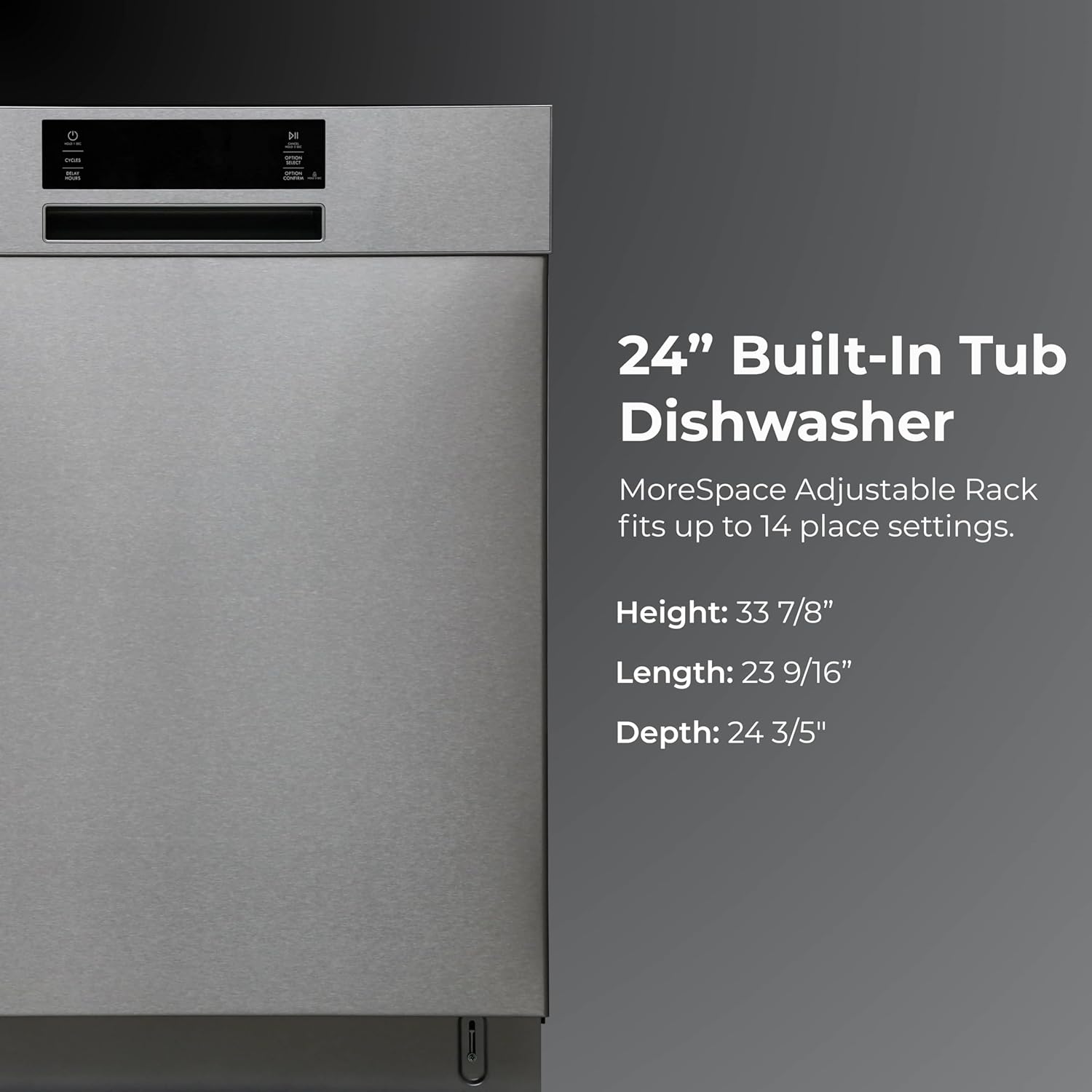 Kenmore 24" Built-in Stainless Steel Tub Dishwasher SmartWash, UltraWash, SmartDry Plus, MoreSpace