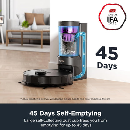Eureka Robot Vacuum with Bagless Self Emptying Station, Robotic Vacuum Cleaner, 45-Day Capacity